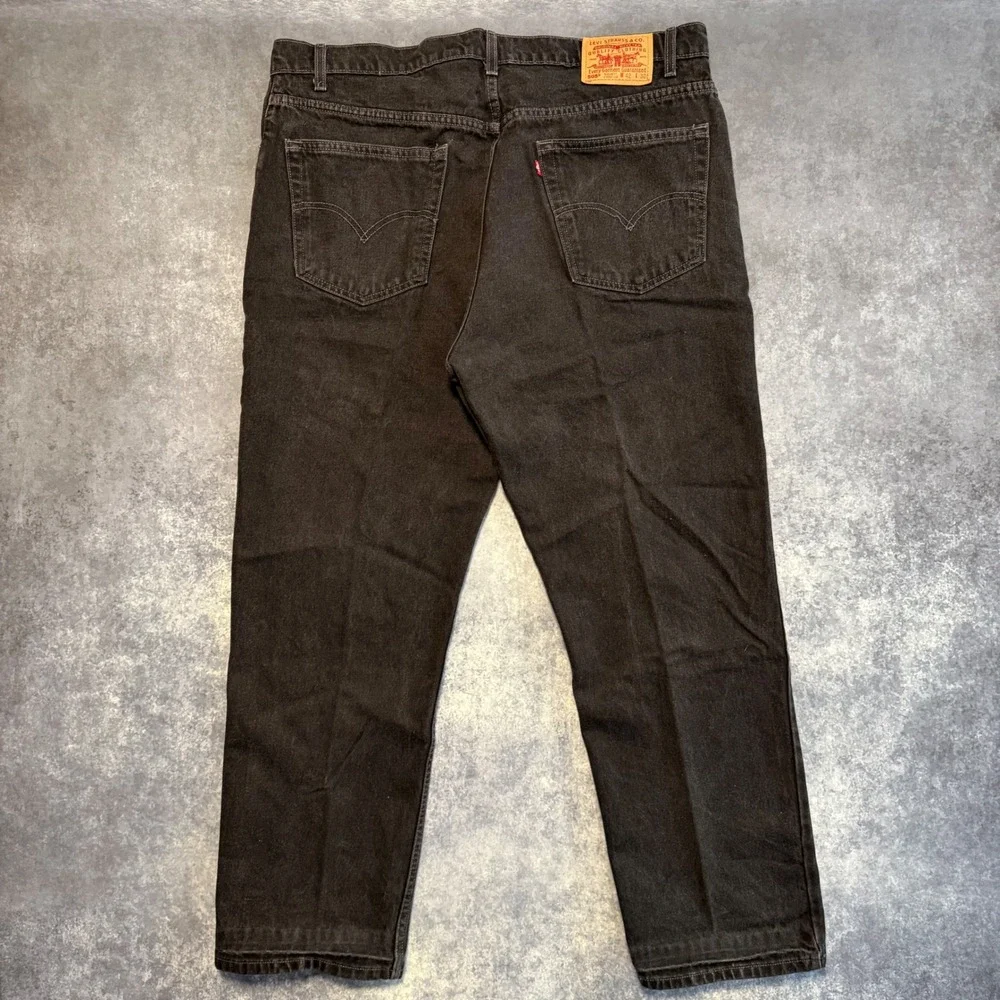 Vintage Levis 505 Regular Fit Straight Leg Jeans Mens 42x30 Black Denim 90s